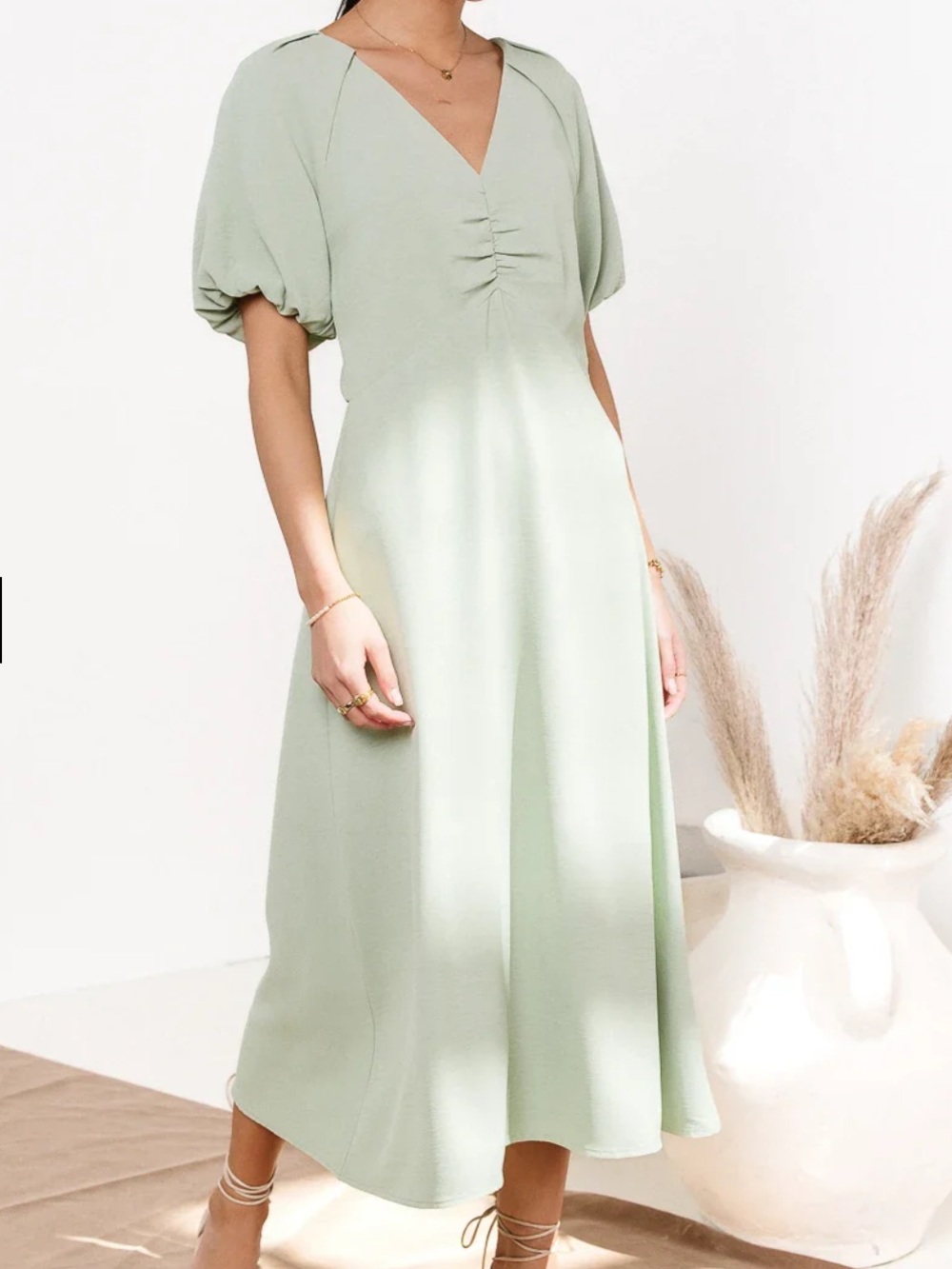NWT bohme Maeve Midi Dress in Mint  lined modest Size medium